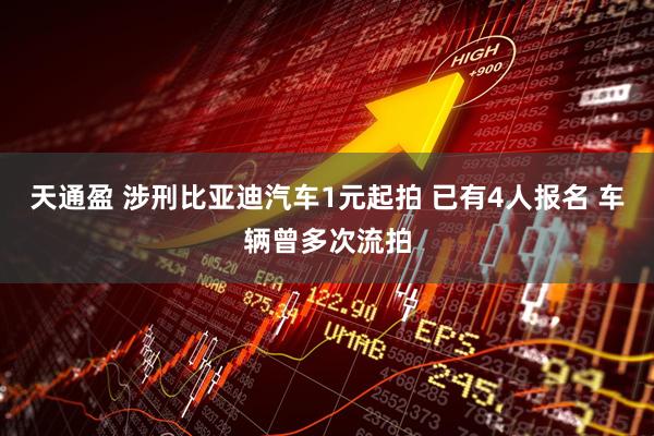 天通盈 涉刑比亚迪汽车1元起拍 已有4人报名 车辆曾多次流拍
